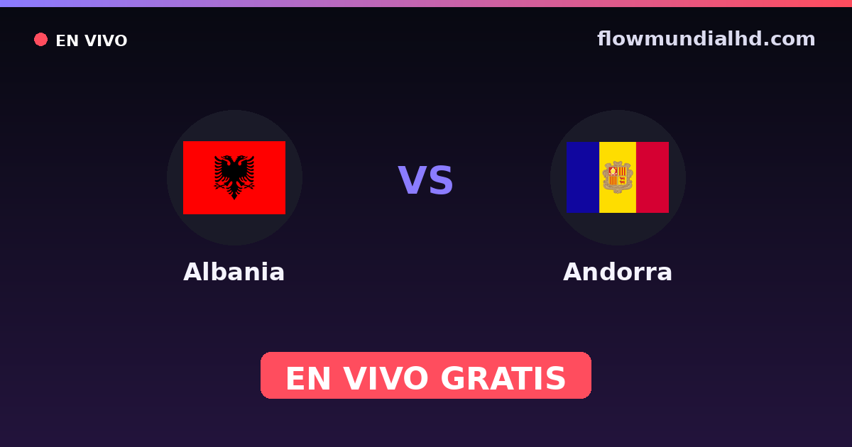 Albania vs Andorra — Clasificacion Eurocopa, Eliminatorias UEFA · historial y dónde ver en vivo gratis en FlowMundial HD