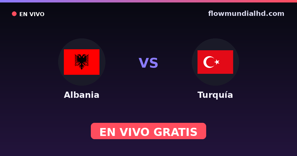 Albania vs Turquía — Clasificacion Eurocopa, Amistosos Internacionales · historial y dónde ver en vivo gratis en FlowMundial HD