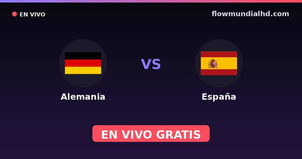 Alemania vs España — Mundial, Amistosos Internacionales · historial y dónde ver en vivo gratis en FlowMundial HD