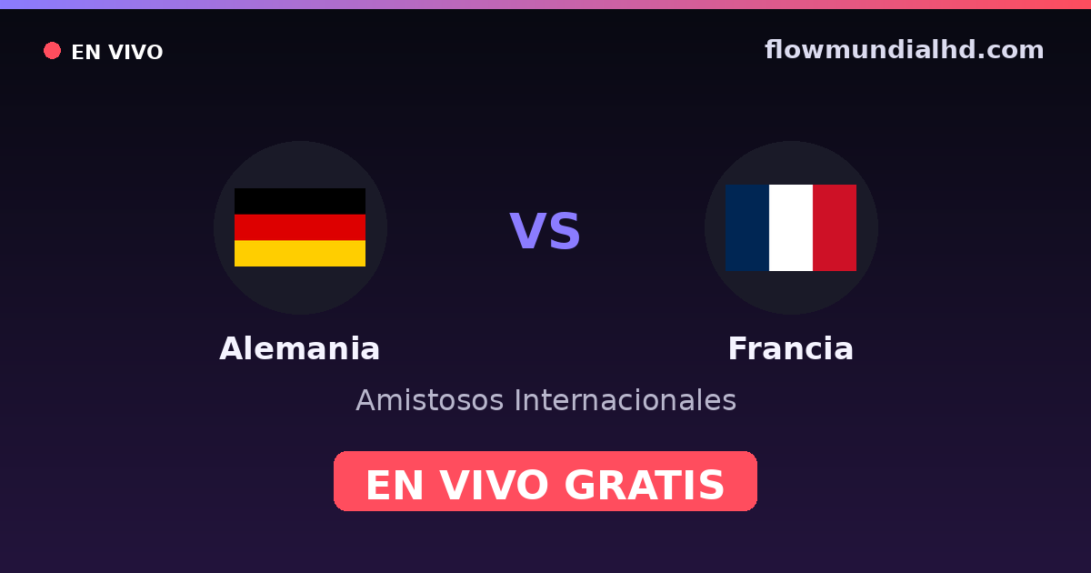 Alemania vs Francia — Amistosos Internacionales, Eurocopa · historial y dónde ver en vivo gratis en FlowMundial HD