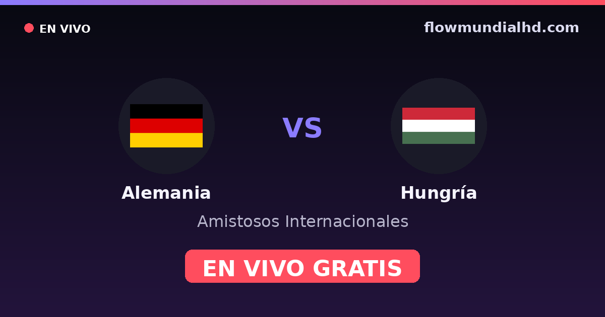 Alemania vs Hungría — Amistosos Internacionales, Eurocopa · historial y dónde ver en vivo gratis en FlowMundial HD