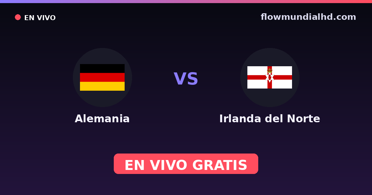Alemania vs Irlanda del Norte — Clasificacion Eurocopa, Eliminatorias UEFA · historial y dónde ver en vivo gratis en FlowMundial HD