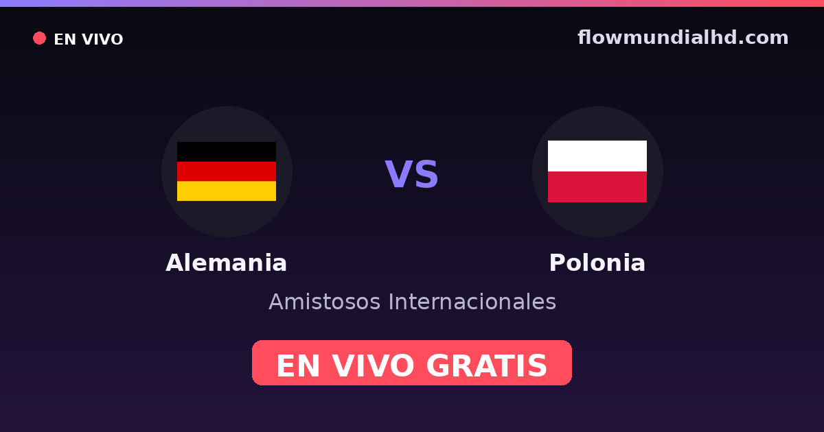 Alemania vs Polonia — Amistosos Internacionales, Eurocopa · historial y dónde ver en vivo gratis en FlowMundial HD