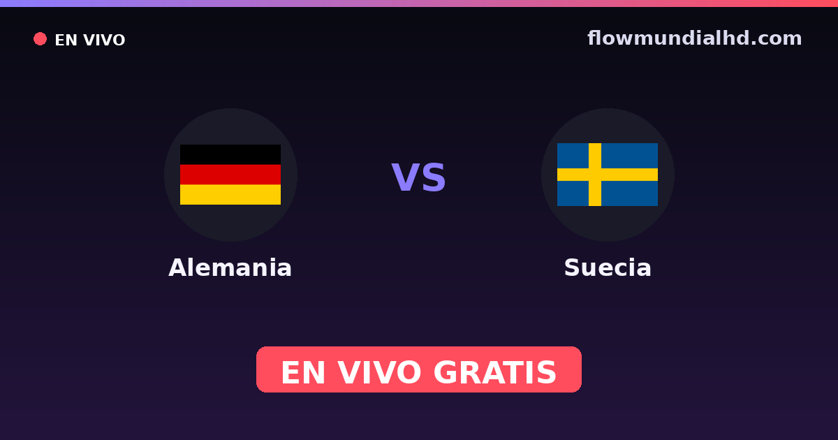 Alemania vs Suecia — Mundial, Eliminatorias UEFA · historial y dónde ver en vivo gratis en FlowMundial HD