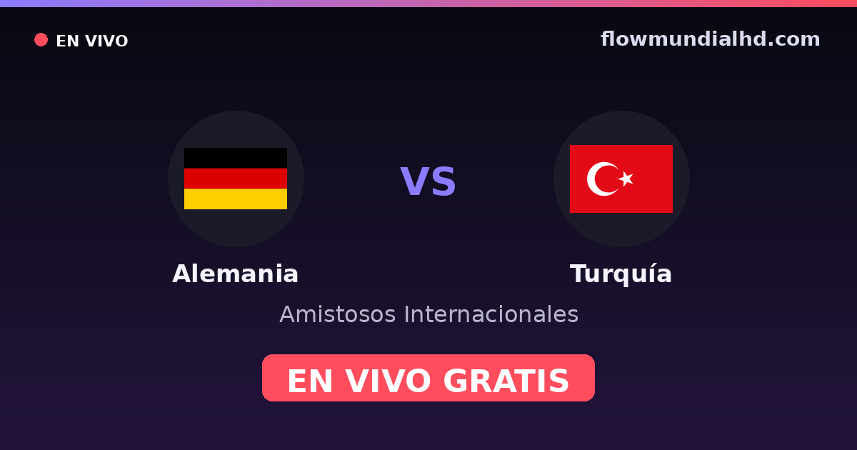 Alemania vs Turquía — Amistosos Internacionales, Eurocopa · historial y dónde ver en vivo gratis en FlowMundial HD
