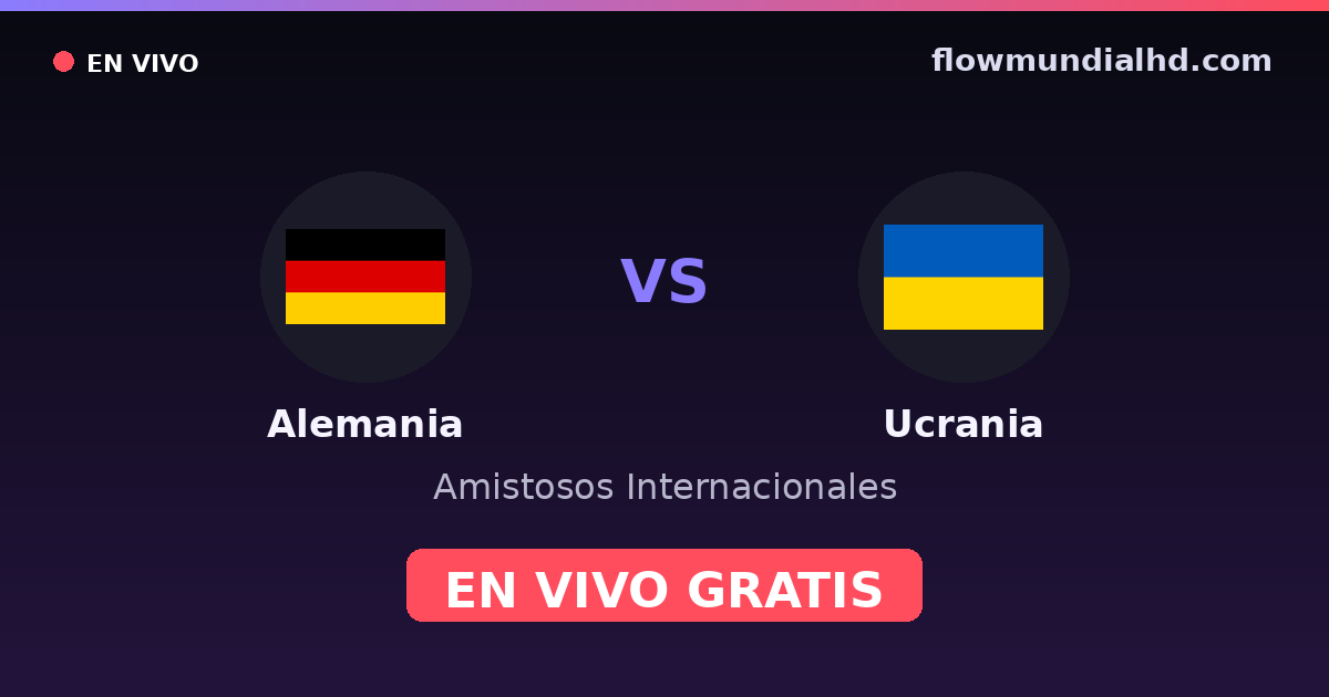 Alemania vs Ucrania — Amistosos Internacionales, Eurocopa · historial y dónde ver en vivo gratis en FlowMundial HD