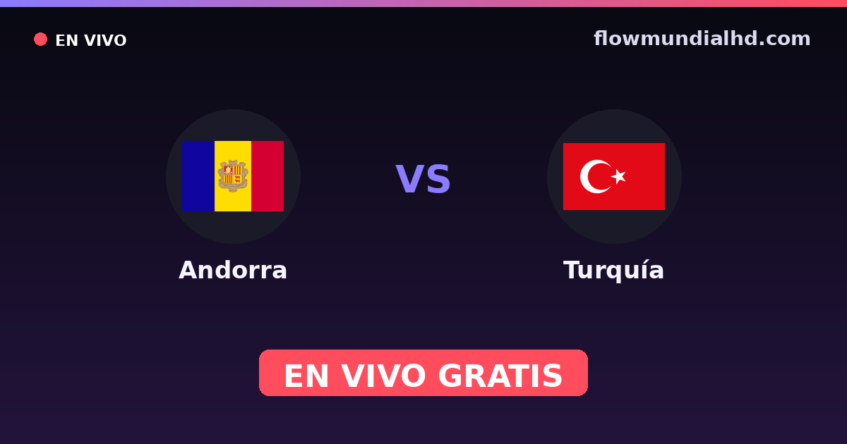 Andorra vs Turquía — Clasificacion Eurocopa, Eliminatorias UEFA · historial y dónde ver en vivo gratis en FlowMundial HD