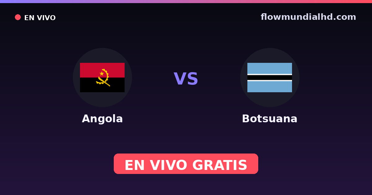 Angola vs Botsuana — Copa COSAFA, Amistosos Internacionales · historial y dónde ver en vivo gratis en FlowMundial HD