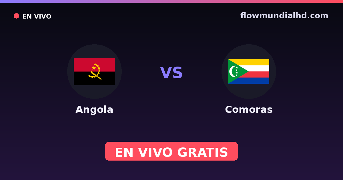 Angola vs Comoras — Copa COSAFA, Amistosos Internacionales · historial y dónde ver en vivo gratis en FlowMundial HD