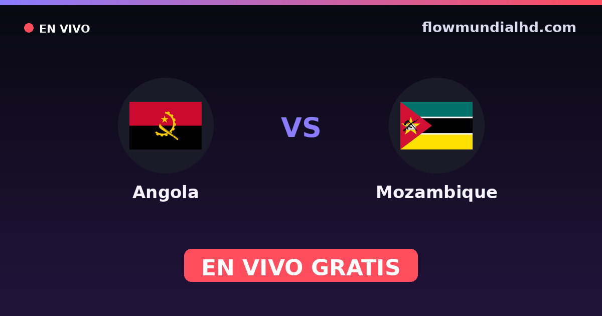 Angola vs Mozambique — Copa COSAFA, Amistosos Internacionales · historial y dónde ver en vivo gratis en FlowMundial HD