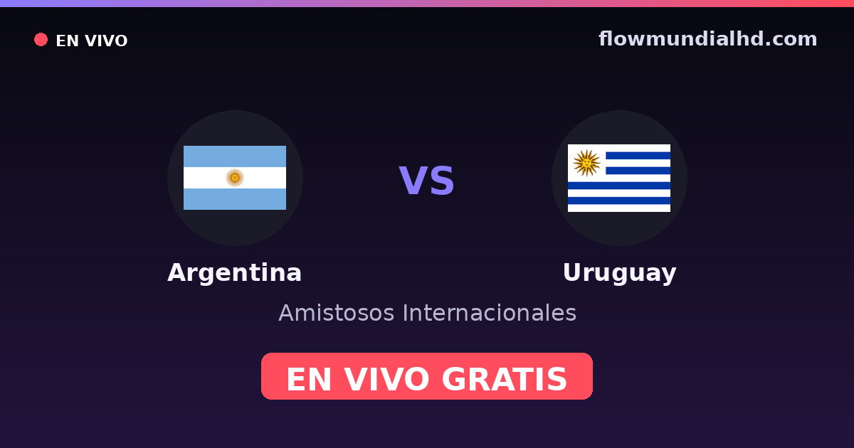 Argentina vs Uruguay — Amistosos Internacionales, Copa América · historial y dónde ver en vivo gratis en FlowMundial HD