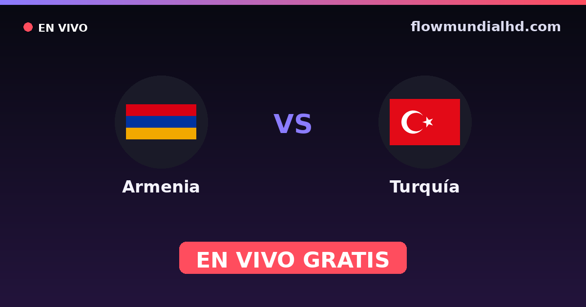 Armenia vs Turquía — Clasificacion Eurocopa, Eliminatorias UEFA · historial y dónde ver en vivo gratis en FlowMundial HD