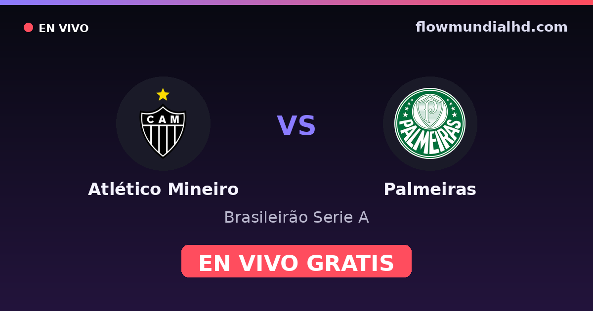 Atlético Mineiro vs Palmeiras — Brasileirão Serie A, Copa Libertadores · historial y dónde ver en vivo gratis en FlowMundial HD