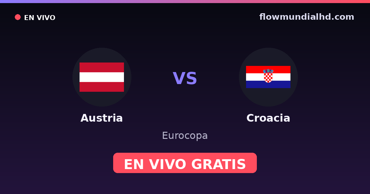 Austria vs Croacia — Eurocopa, UEFA Nations League · historial y dónde ver en vivo gratis en FlowMundial HD