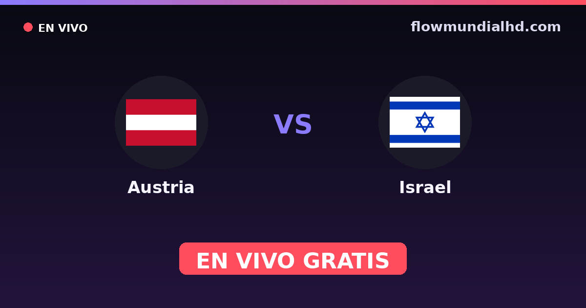 Austria vs Israel — Clasificacion Eurocopa, Eliminatorias UEFA · historial y dónde ver en vivo gratis en FlowMundial HD