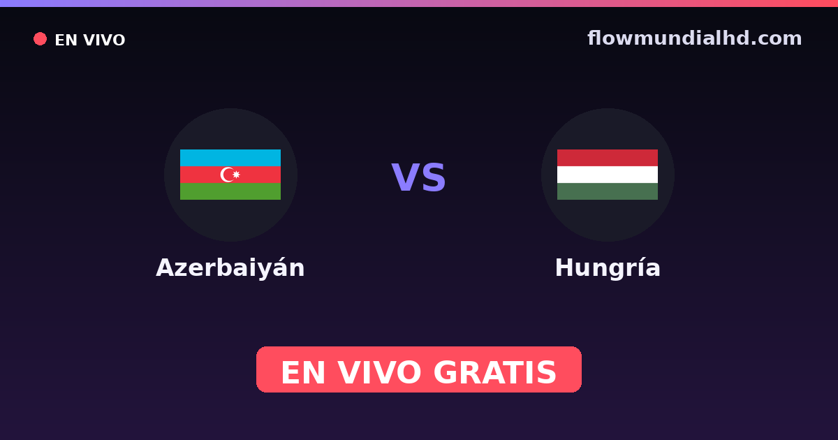 Azerbaiyán vs Hungría — Clasificacion Eurocopa, Amistosos Internacionales · historial y dónde ver en vivo gratis en FlowMundial HD
