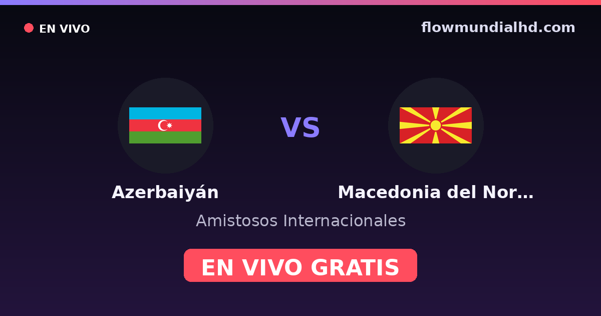 Azerbaiyán vs Macedonia del Norte — Amistosos Internacionales · historial y dónde ver en vivo gratis en FlowMundial HD