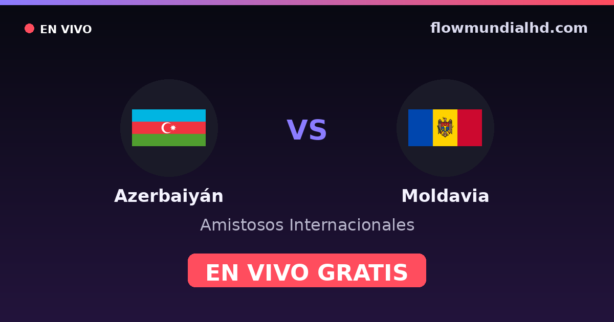 Azerbaiyán vs Moldavia — Amistosos Internacionales · historial y dónde ver en vivo gratis en FlowMundial HD