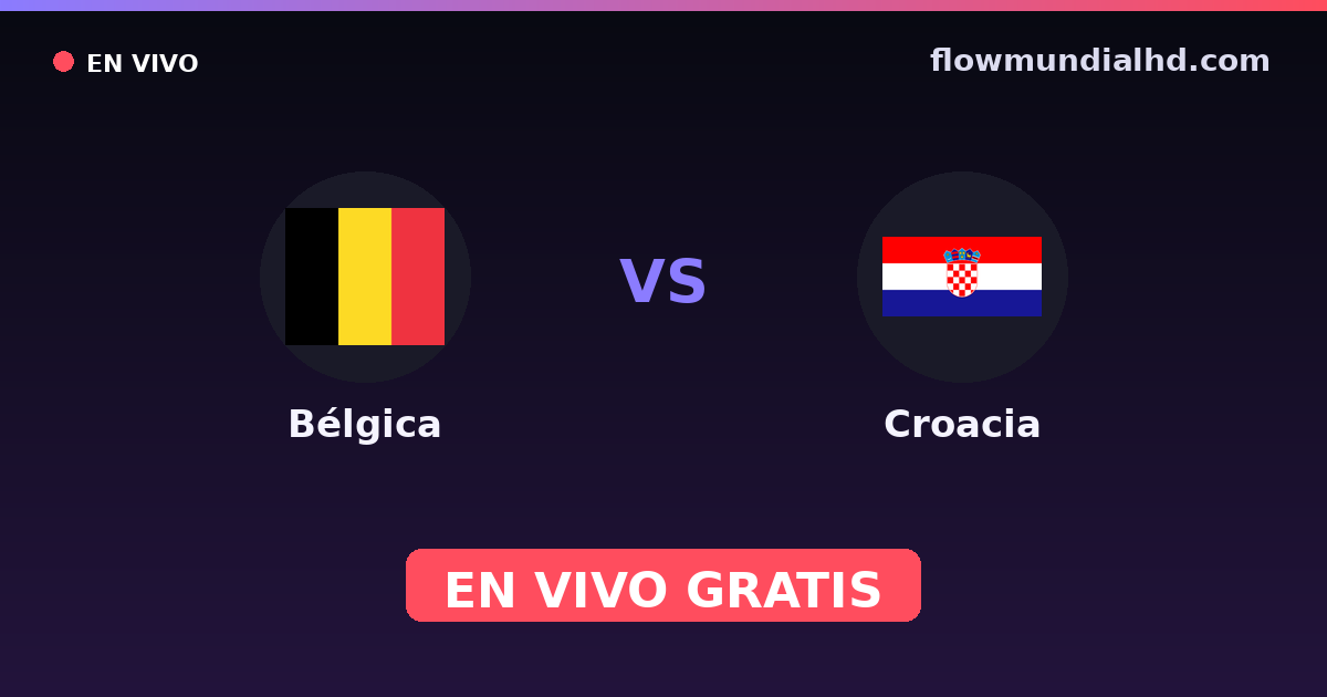 Bélgica vs Croacia — Mundial, Amistosos Internacionales · historial y dónde ver en vivo gratis en FlowMundial HD