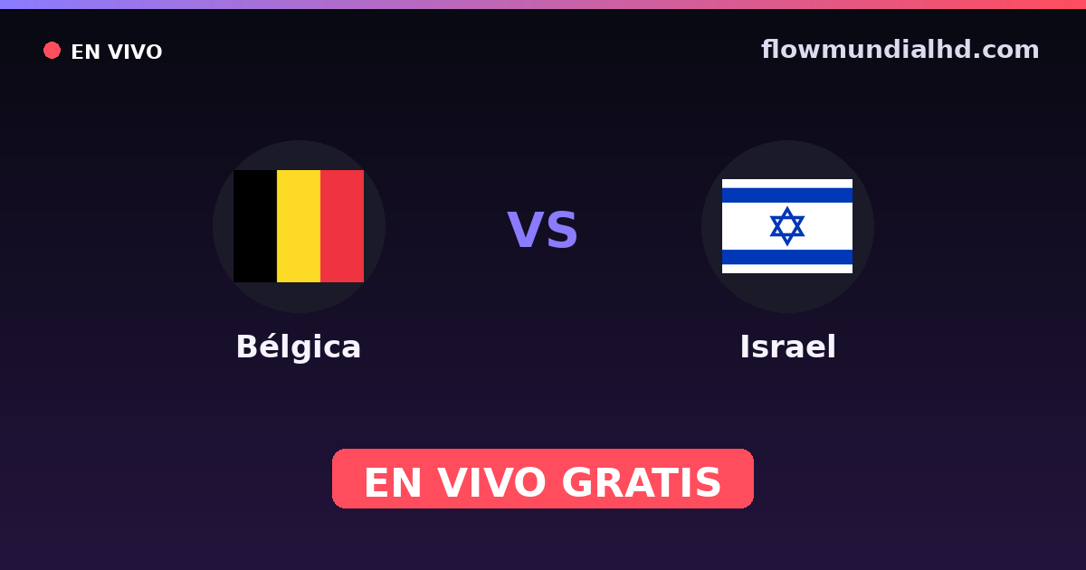 Bélgica vs Israel — Clasificacion Eurocopa, UEFA Nations League · historial y dónde ver en vivo gratis en FlowMundial HD