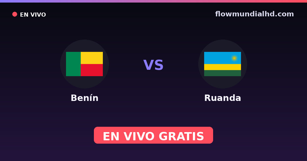 Benín vs Ruanda — World Cup Qual. CAF , Clasificación Copa África · historial y dónde ver en vivo gratis en FlowMundial HD
