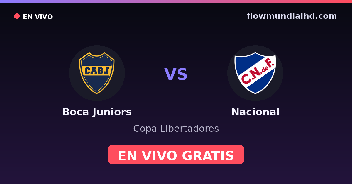 Boca Juniors vs Nacional — Copa Libertadores · historial y dónde ver en vivo gratis en FlowMundial HD