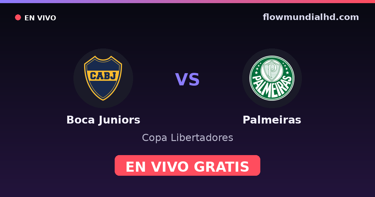 Boca Juniors vs Palmeiras — Copa Libertadores · historial y dónde ver en vivo gratis en FlowMundial HD