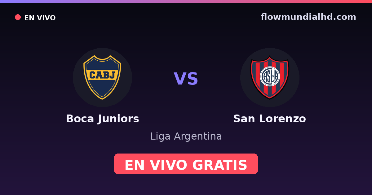 Boca Juniors vs San Lorenzo — Liga Argentina · historial y dónde ver en vivo gratis en FlowMundial HD