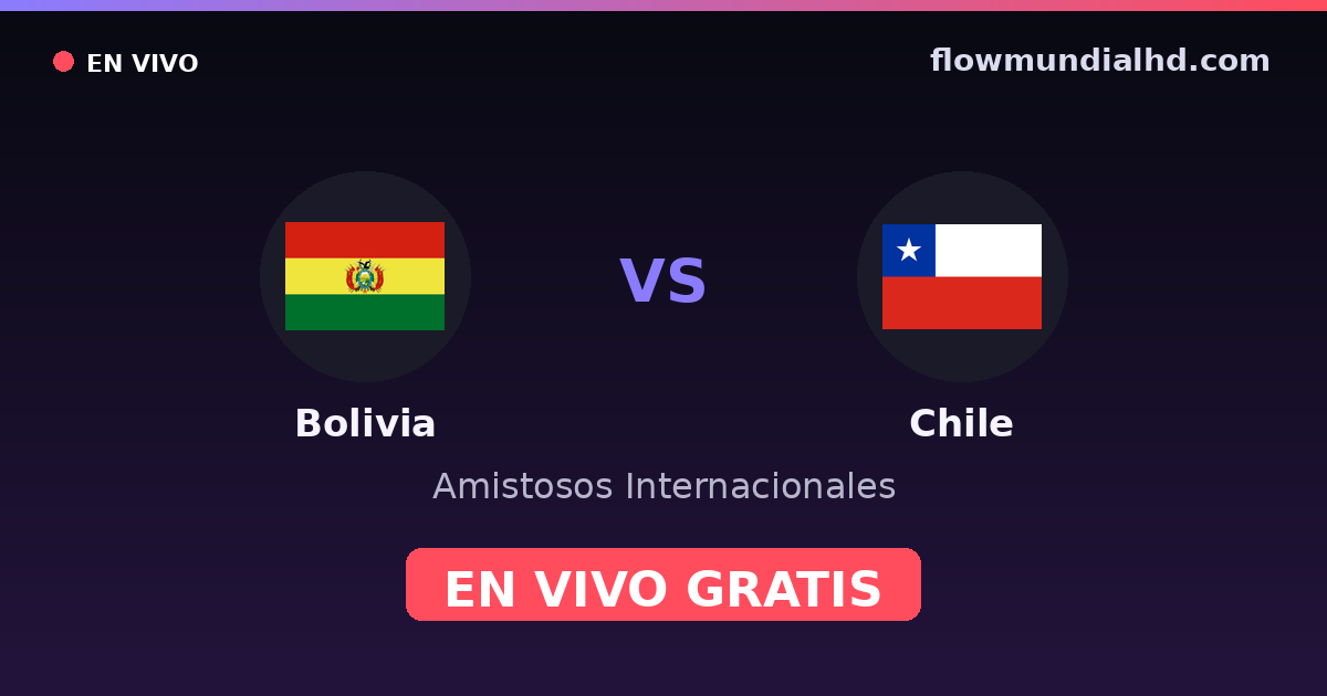 Bolivia vs Chile — Amistosos Internacionales, Copa América · historial y dónde ver en vivo gratis en FlowMundial HD