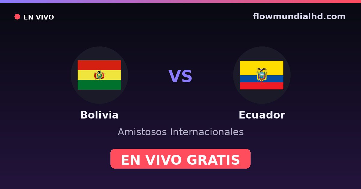 Bolivia vs Ecuador — Amistosos Internacionales, Copa América · historial y dónde ver en vivo gratis en FlowMundial HD