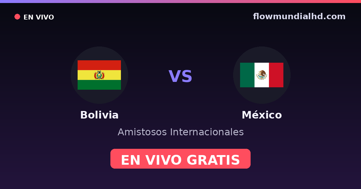 Bolivia vs México — Amistosos Internacionales, Copa América · historial y dónde ver en vivo gratis en FlowMundial HD