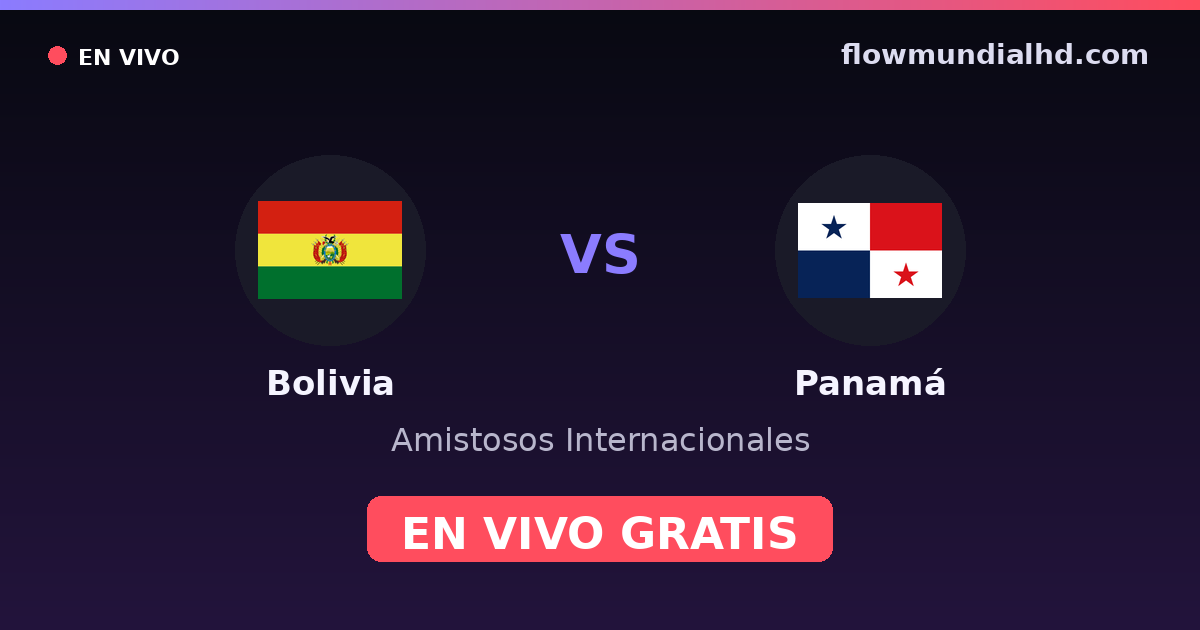 Bolivia vs Panamá — Amistosos Internacionales, Copa América · historial y dónde ver en vivo gratis en FlowMundial HD
