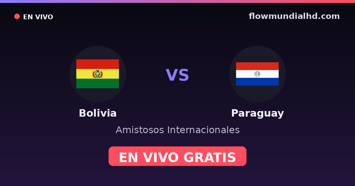 Bolivia vs Paraguay — Amistosos Internacionales, Copa América · historial y dónde ver en vivo gratis en FlowMundial HD