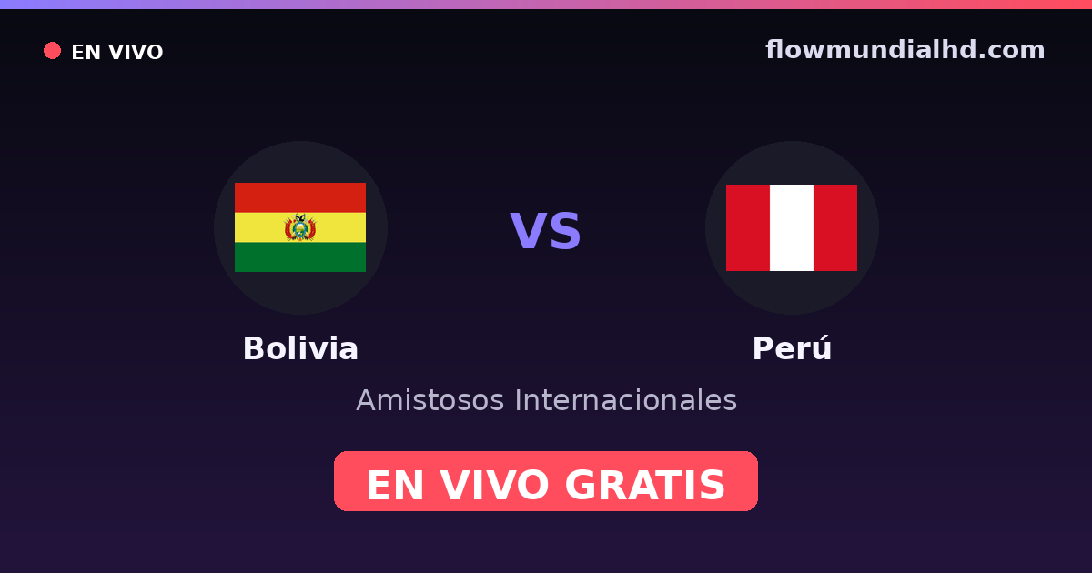Bolivia vs Perú — Amistosos Internacionales, Copa América · historial y dónde ver en vivo gratis en FlowMundial HD