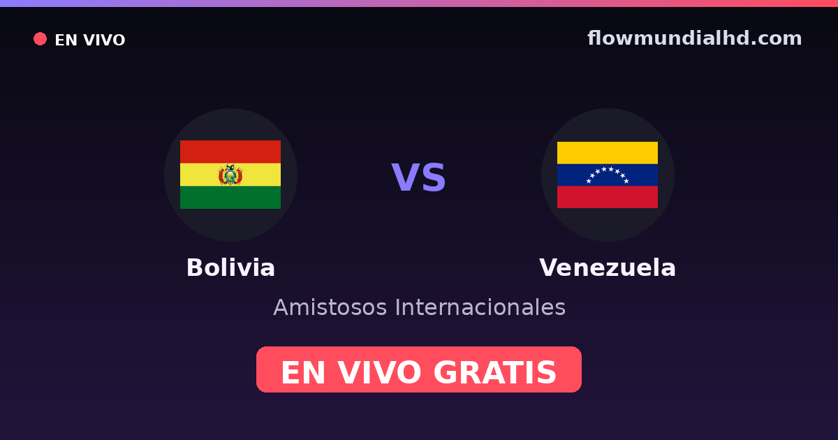 Bolivia vs Venezuela — Amistosos Internacionales, Copa América · historial y dónde ver en vivo gratis en FlowMundial HD