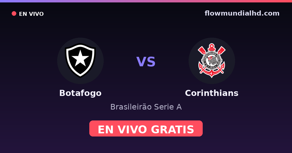 Botafogo vs Corinthians — Brasileirão Serie A · historial y dónde ver en vivo gratis en FlowMundial HD