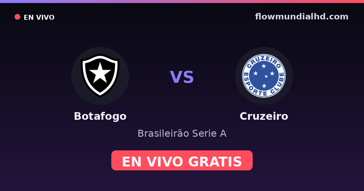 Botafogo vs Cruzeiro — Brasileirão Serie A, Brasileirão Série B · historial y dónde ver en vivo gratis en FlowMundial HD
