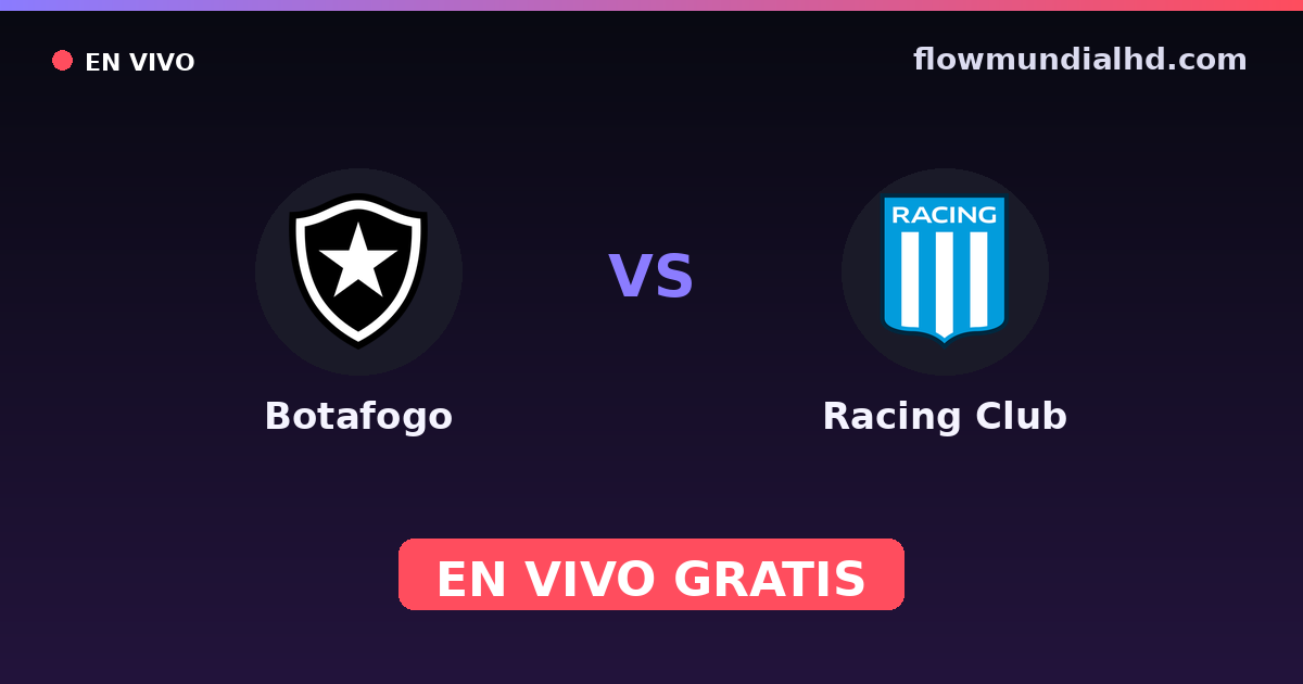 Botafogo vs Racing Club — CONMEBOL Recopa, Copa Sudamericana · historial y dónde ver en vivo gratis en FlowMundial HD