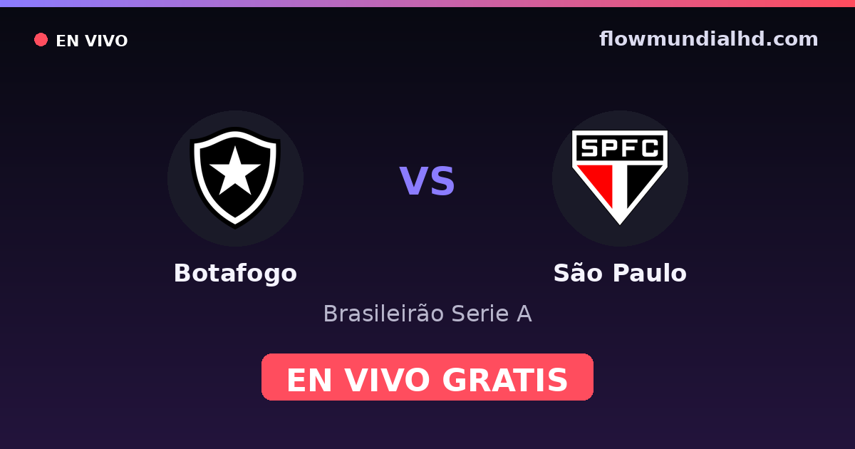 Botafogo vs São Paulo — Brasileirão Serie A, Copa Libertadores · historial y dónde ver en vivo gratis en FlowMundial HD