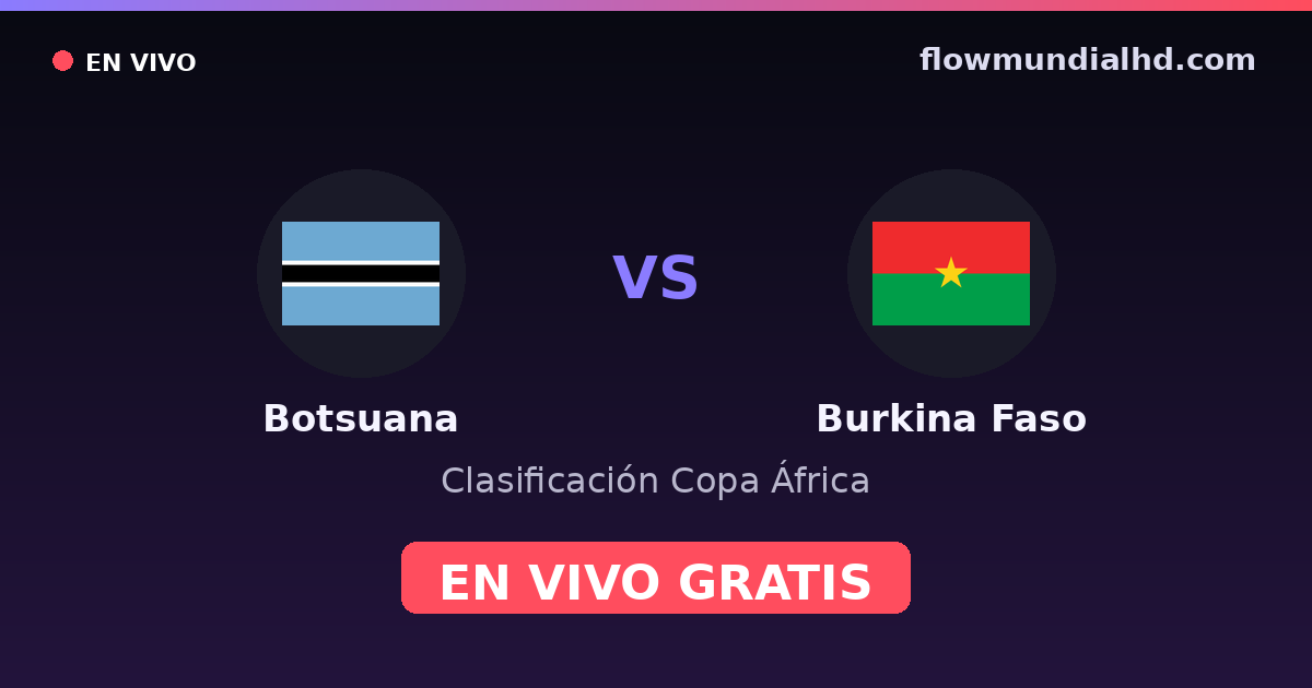 Botsuana vs Burkina Faso — Clasificación Copa África · historial y dónde ver en vivo gratis en FlowMundial HD