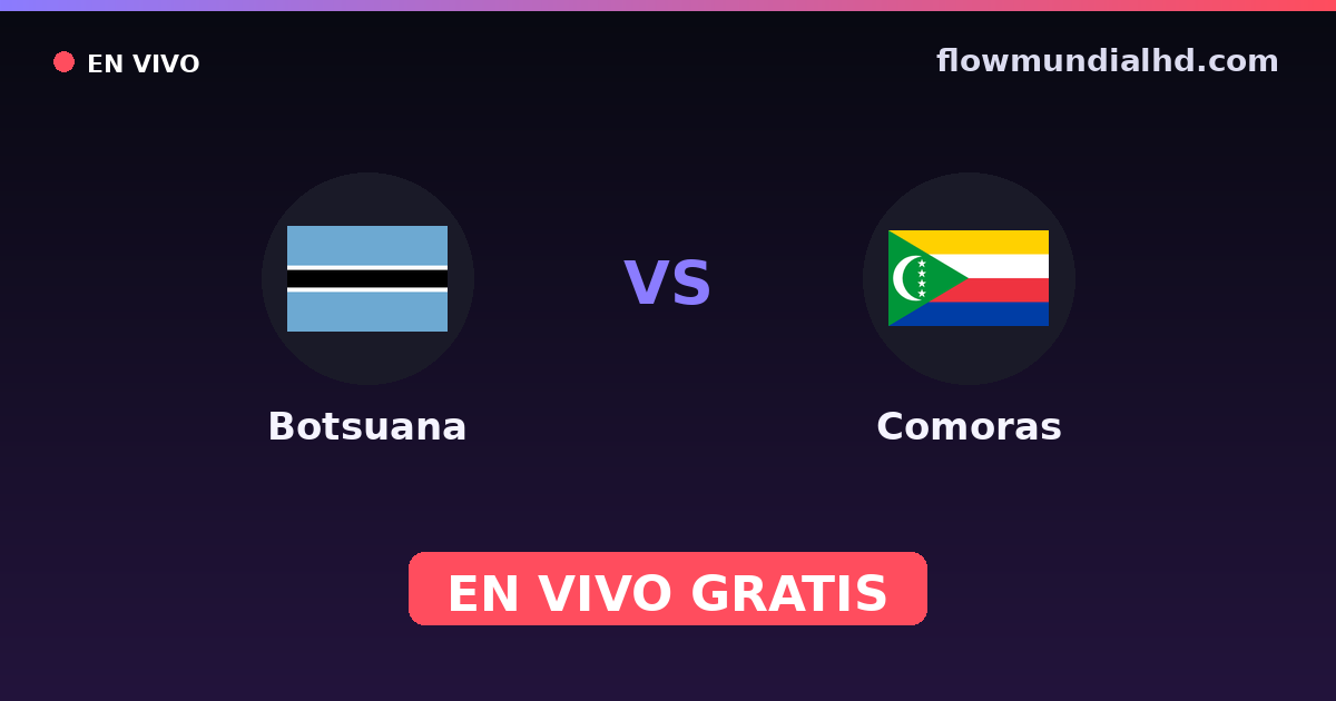 Botsuana vs Comoras — Copa COSAFA, Clasificación Copa África · historial y dónde ver en vivo gratis en FlowMundial HD