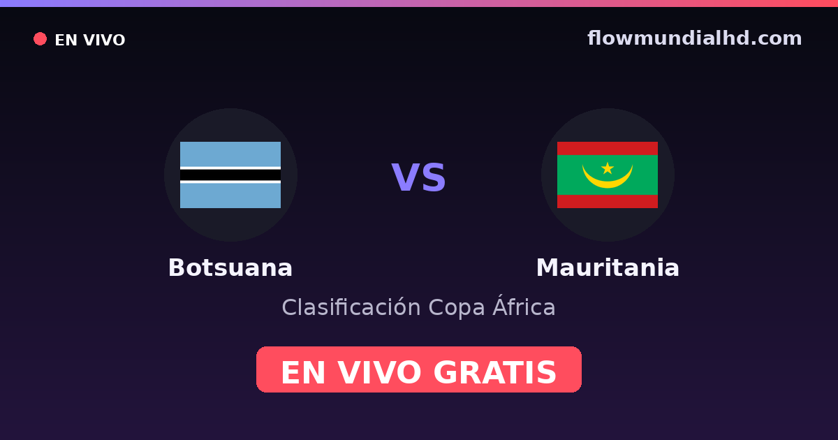 Botsuana vs Mauritania — Clasificación Copa África · historial y dónde ver en vivo gratis en FlowMundial HD