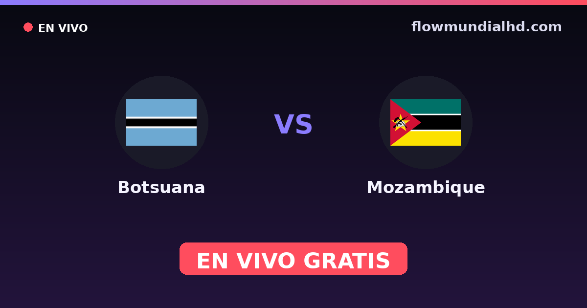 Botsuana vs Mozambique — Copa COSAFA, World Cup Qual. CAF  · historial y dónde ver en vivo gratis en FlowMundial HD