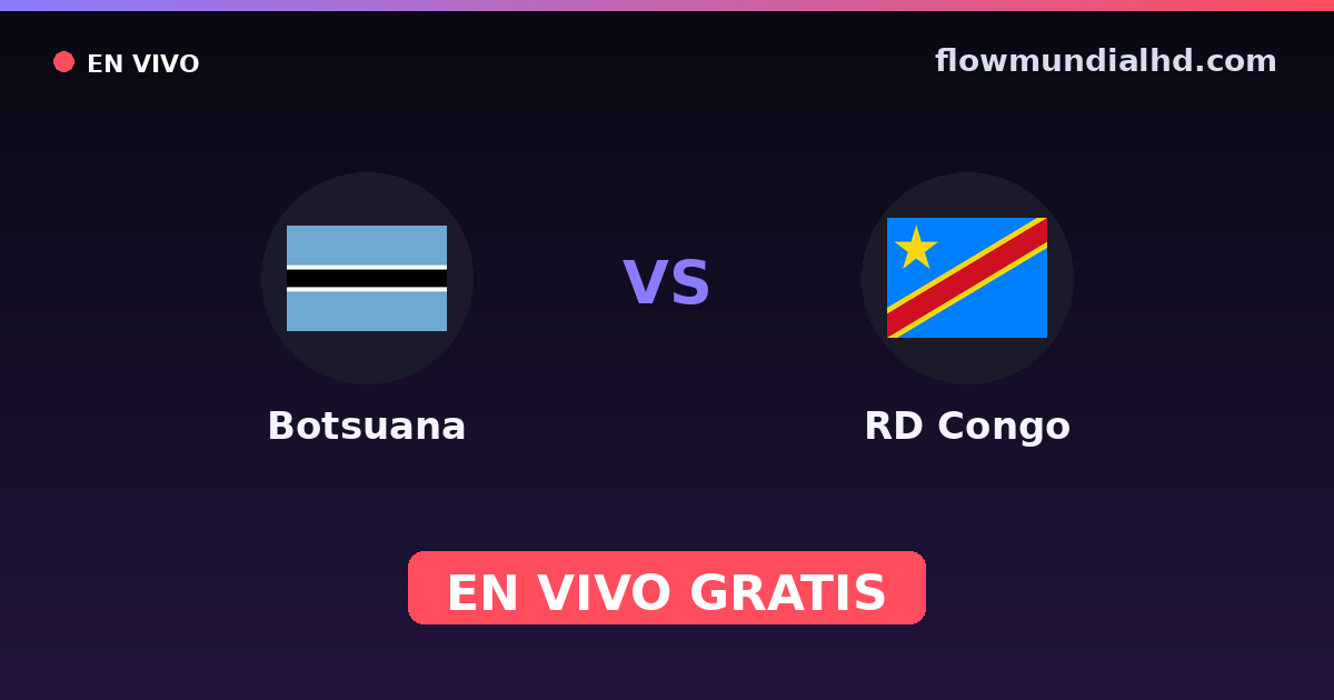 Botsuana vs RD Congo — Copa COSAFA, Amistosos Internacionales · historial y dónde ver en vivo gratis en FlowMundial HD