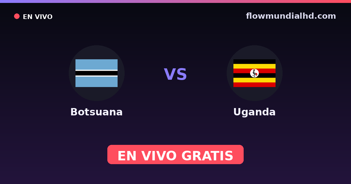 Botsuana vs Uganda — World Cup Qual. CAF , Clasificación Copa África · historial y dónde ver en vivo gratis en FlowMundial HD