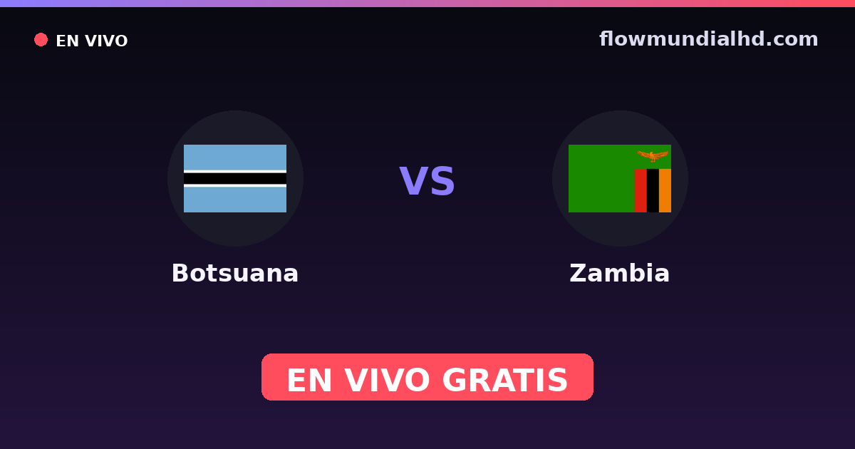 Botsuana vs Zambia — Copa COSAFA, Clasificación Copa África · historial y dónde ver en vivo gratis en FlowMundial HD