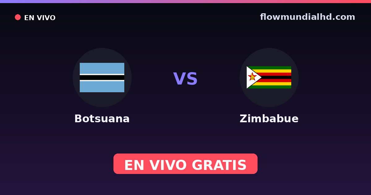 Botsuana vs Zimbabue — Copa COSAFA, Amistosos Internacionales · historial y dónde ver en vivo gratis en FlowMundial HD