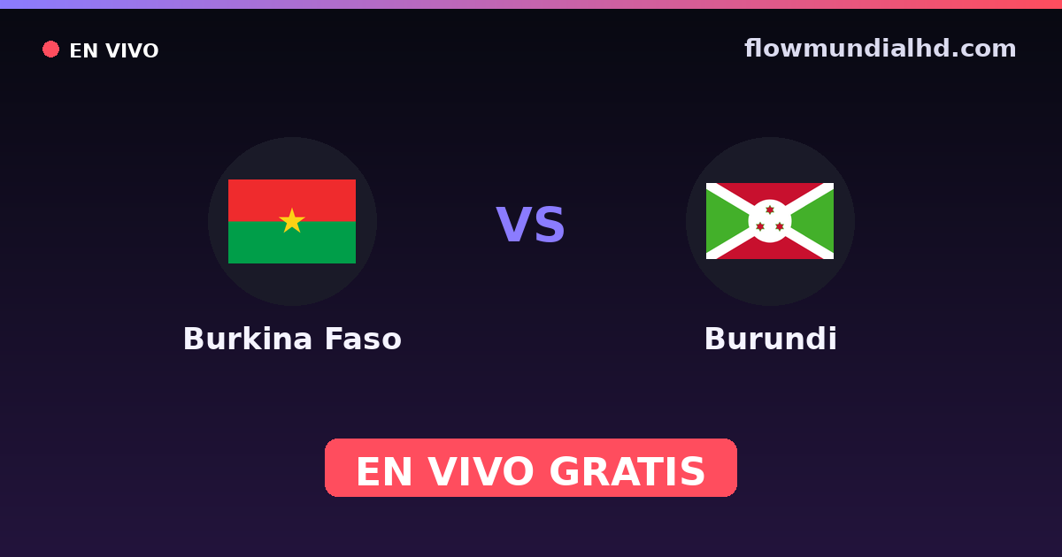 Burkina Faso vs Burundi — World Cup Qual. CAF , Clasificación Copa África · historial y dónde ver en vivo gratis en FlowMundial HD