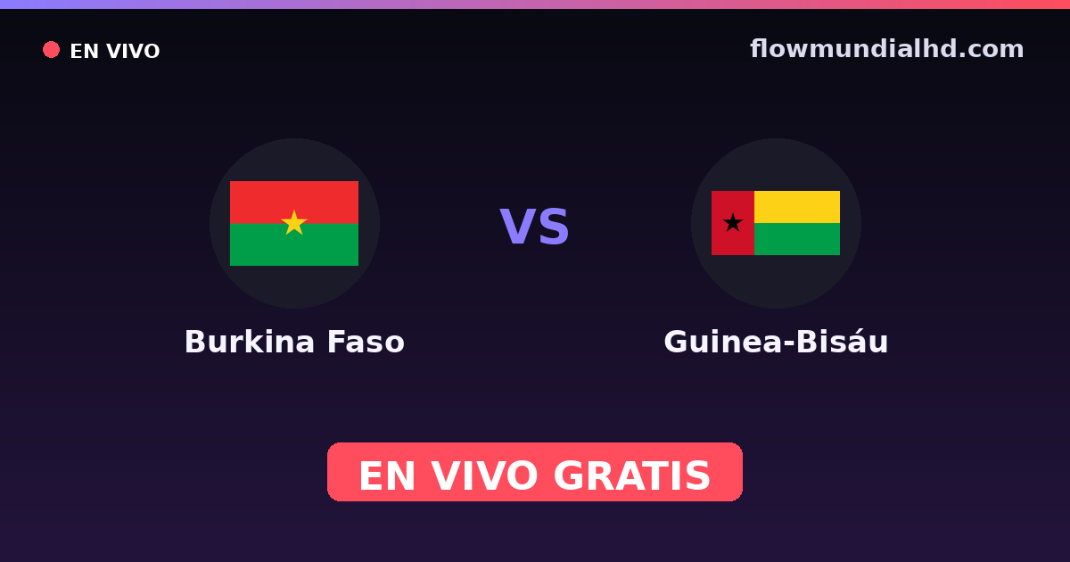 Burkina Faso vs Guinea-Bisáu — World Cup Qual. CAF , Amistosos Internacionales · historial y dónde ver en vivo gratis en FlowMundial HD