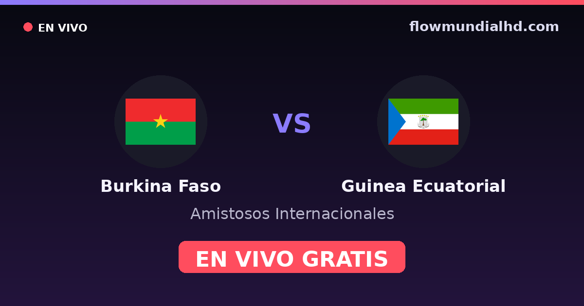Burkina Faso vs Guinea Ecuatorial — Amistosos Internacionales, Copa África · historial y dónde ver en vivo gratis en FlowMundial HD